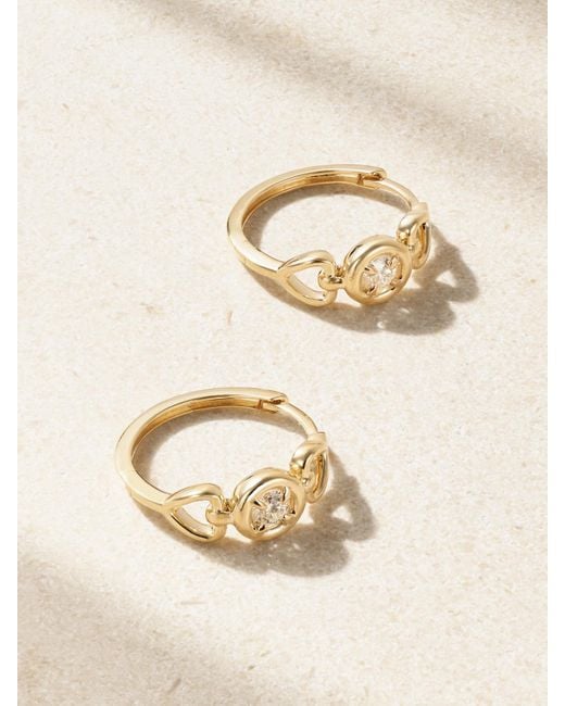 STONE AND STRAND Natural Silvia 14-Karat Diamond Hoop Earrings