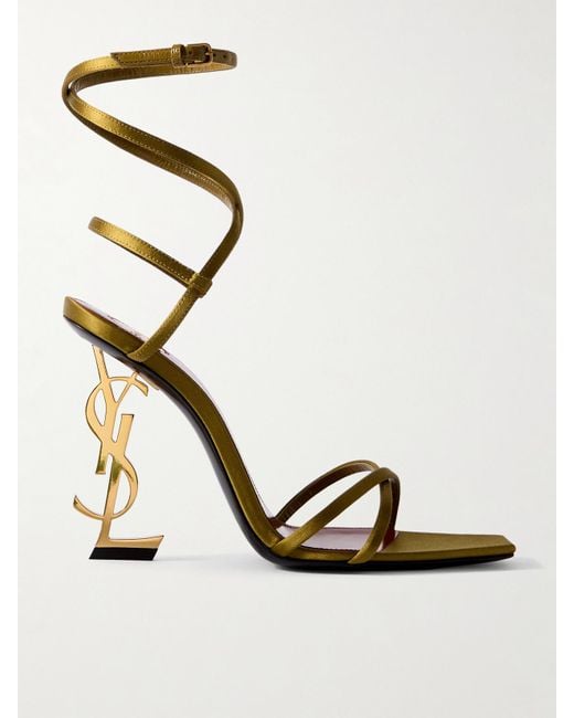 Saint Laurent Metallic Opyum Satin Sandals