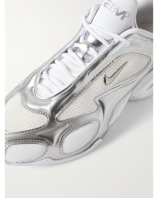 Nike White Air Max Muse Sneakers Aus Metallic-Leder Und Mesh