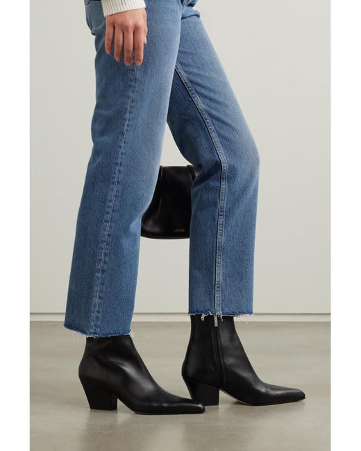 Paris Texas Black Jane Leather Ankle Boots