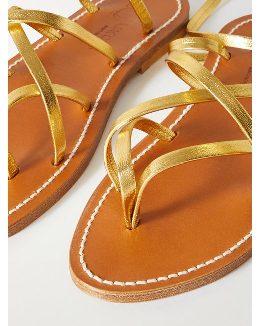 K. Jacques Zenobie Sandalen Aus Metallic-Leder