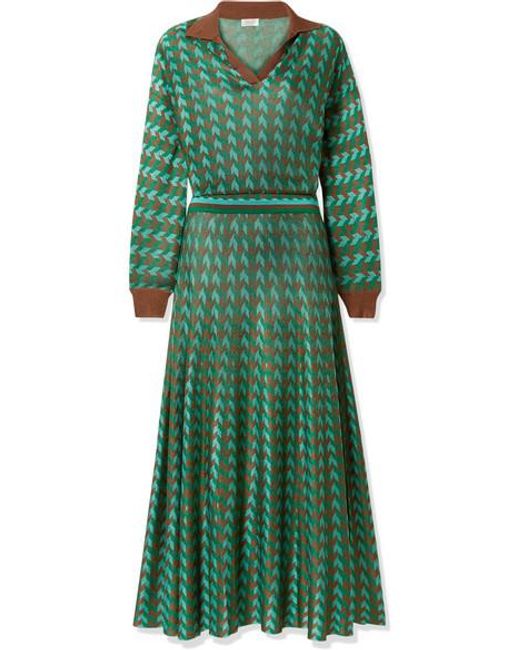 Annie Houndstooth Knitted Midi Dress 