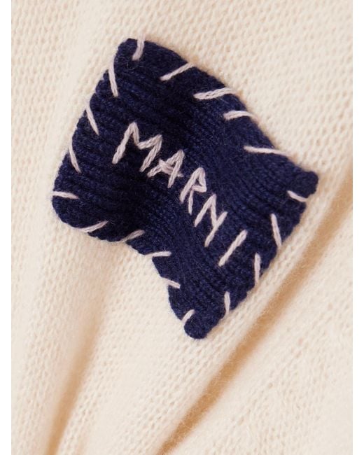 Marni Natural Cardigan Aus Kaschmir Mit Stickerei