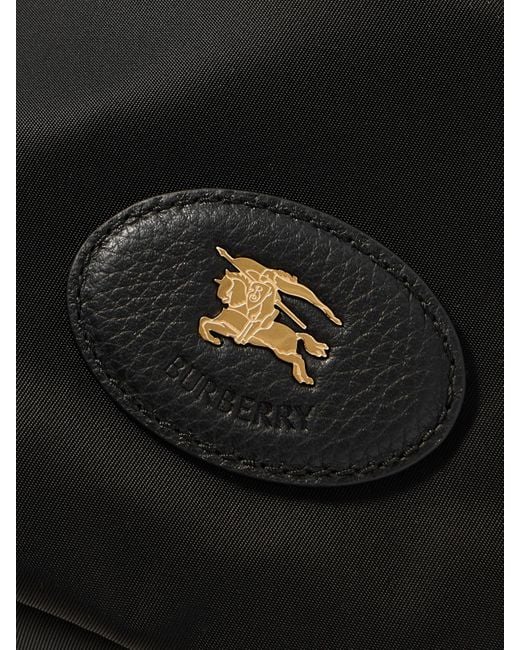 Burberry Black Reversible Leather-Trimmed Shell Pouch