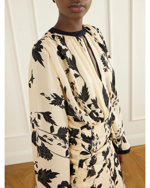 Johanna Ortiz Natural Floral-Print Silk-Georgette Maxi Dress