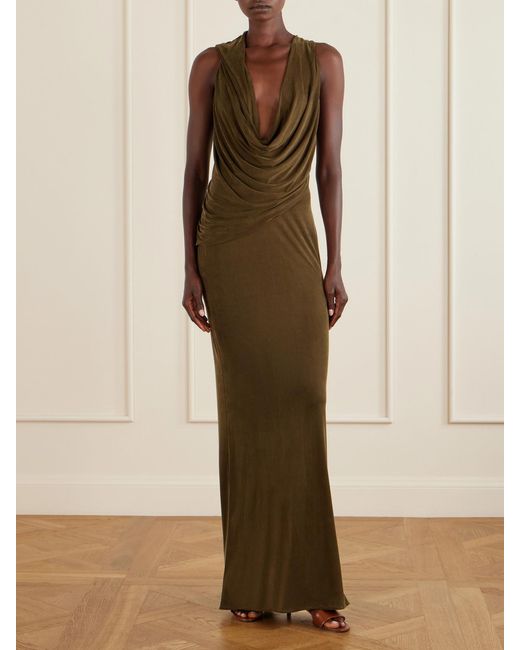 Tom Ford Natural Draped Jersey Gown