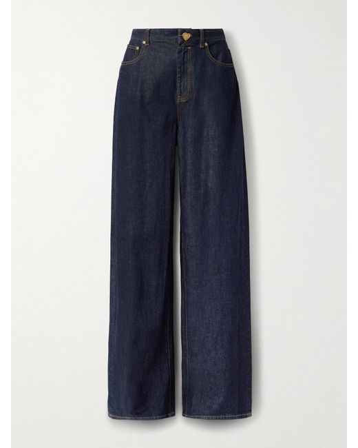 Zimmermann Blue Crush High-Rise Wide-Leg Jeans