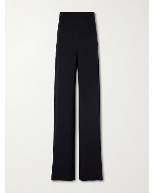 Max Mara Blue Crepe Wide-Leg Pants