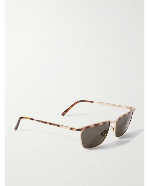 Saint Laurent Gray Joe D-Frame Tortoiseshell Acetate And-Tone Sunglasses