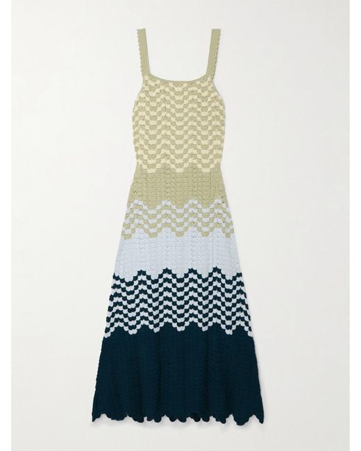 Escvdo White Marea Crocheted Cotton Maxi Dress