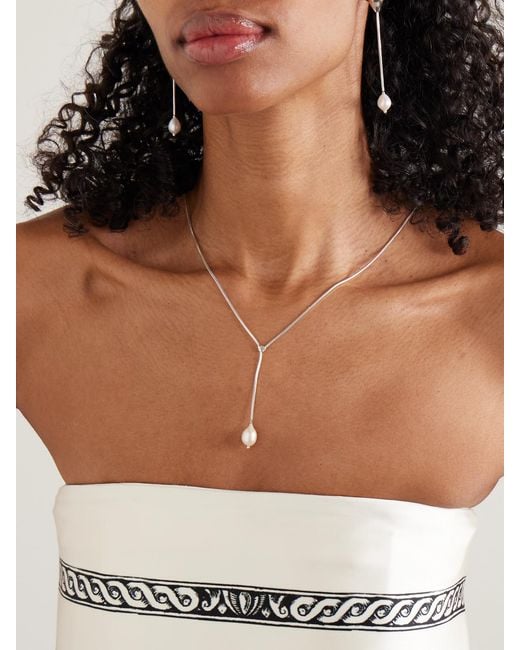 Loren Stewart White Remier Sterling Pearl Necklace