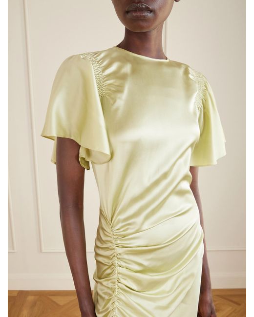 Veronica Beard Green Silk-Blend Satin Gown