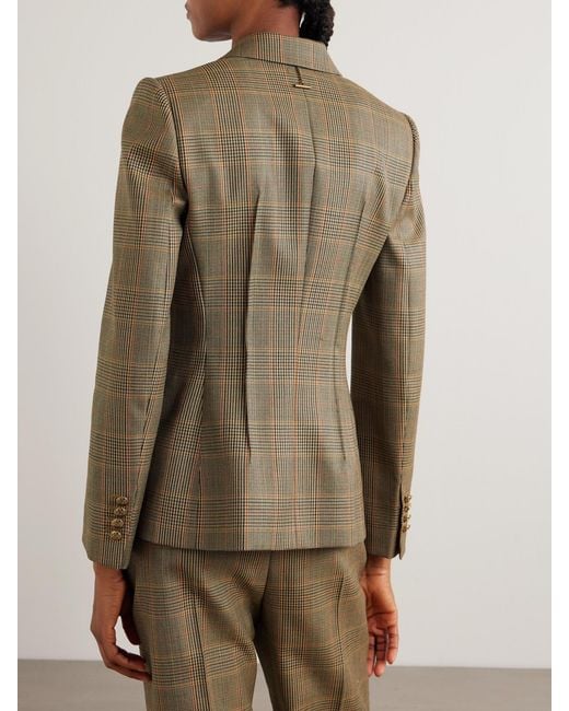 Alexander McQueen Green Prince Of Wales Checked Wool Blazer