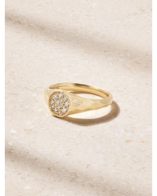 Octavia Elizabeth Natural Mini Octavia 18-Karat Diamond Signet Ring