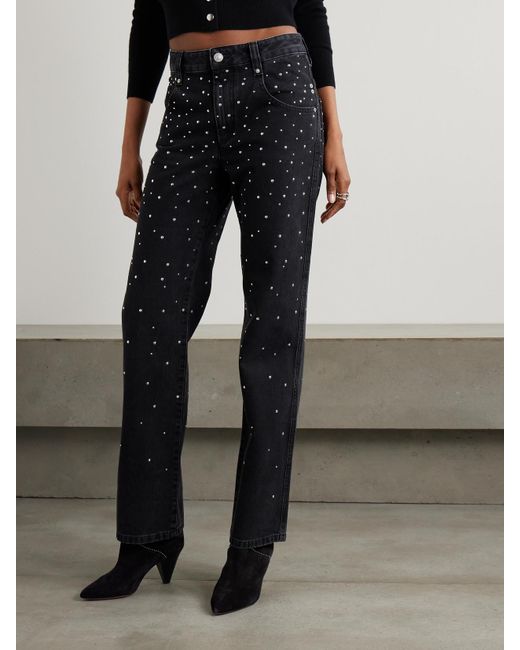Isabel Marant Blue Brinsa Studded High-Rise Skinny Jeans