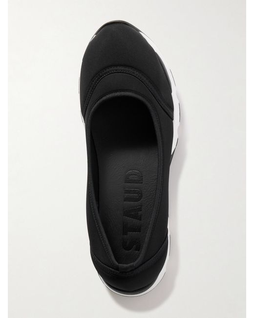 Staud White Gino Paneled Neoprene Ballet Flats