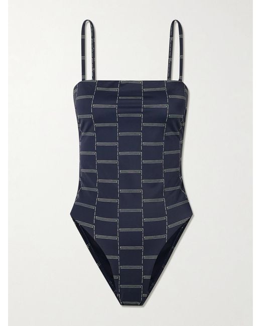 Matteau Blue Petite Square Printed Swimsuit