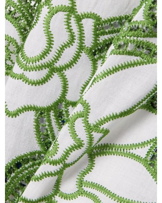 Borgo De Nor Green Belan Scalloped Broderie Anglaise Maxi Skirt