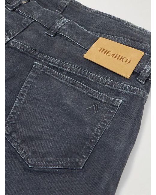 The Attico Blue Boyfriend-Jeans Aus Beschichtetem Denim