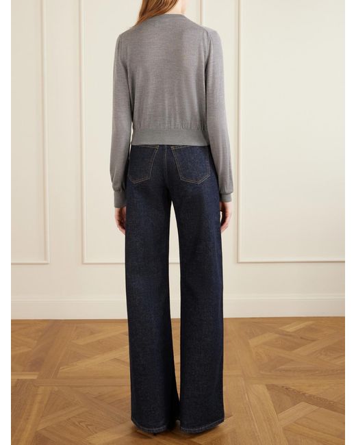 Khaite Gray Tansy Wool And Cashmere-Blend Cardigan