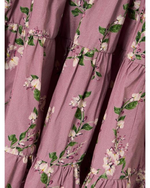 Mini-Robe En Coton À Imprimé Fleuri Lima Wisteria Agua Bendita en coloris Pink