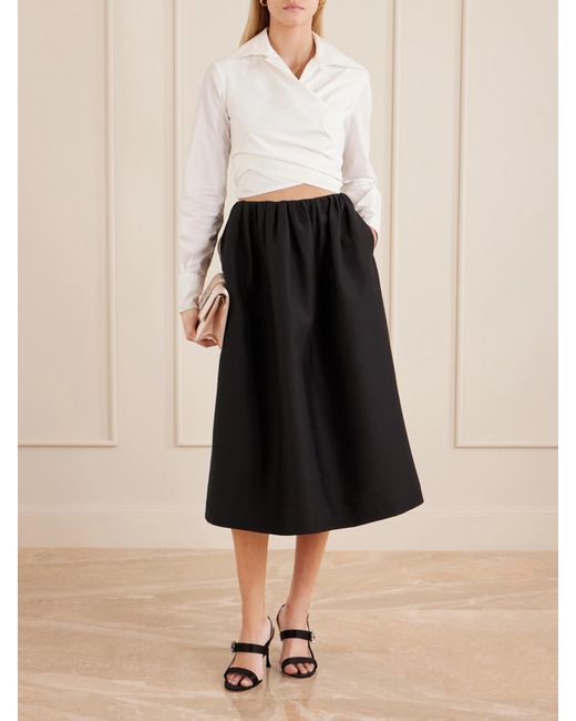 Patou White Cotton-Poplin Knotted Blouse