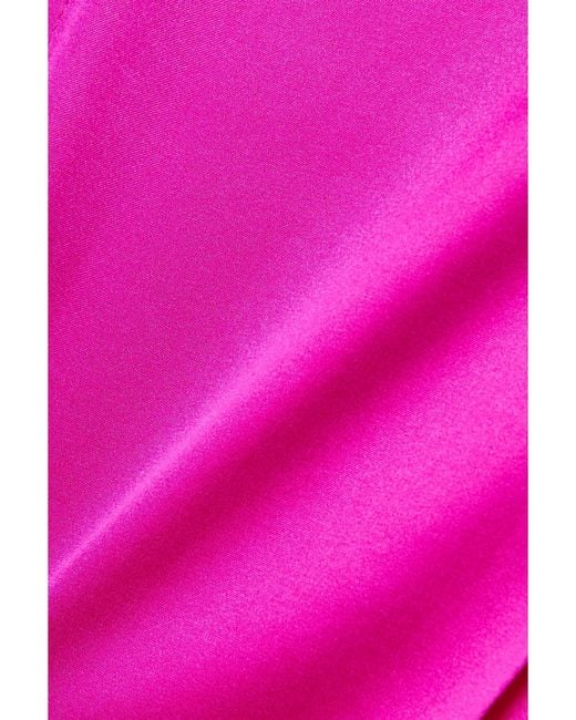 Tom Ford Pink Velvet-Trimmed Stretch-Silk Satin Pants