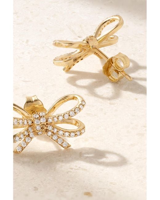 Sydney Evan Natural Double Bow 14-Karat Diamond Single Earring