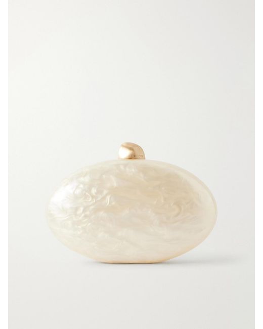Cult Gaia Natural Eviana Marble-Effect Clutch