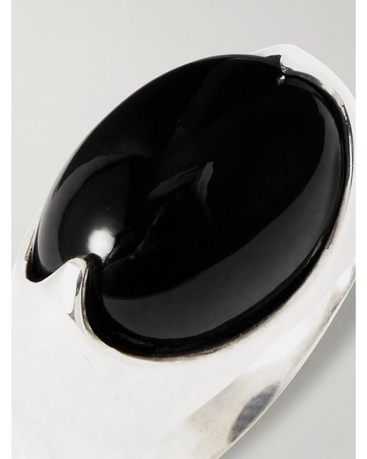 Loren Stewart Black Orb Sterling And Agate Ring