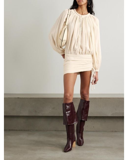 Isabel Marant Jaoni Gathered Ruched Braided Cotton-Gauze