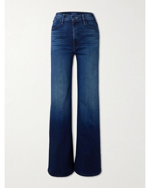 Mother Blue The Hustler Roller Sneak High-Rise Wide-Leg Jeans