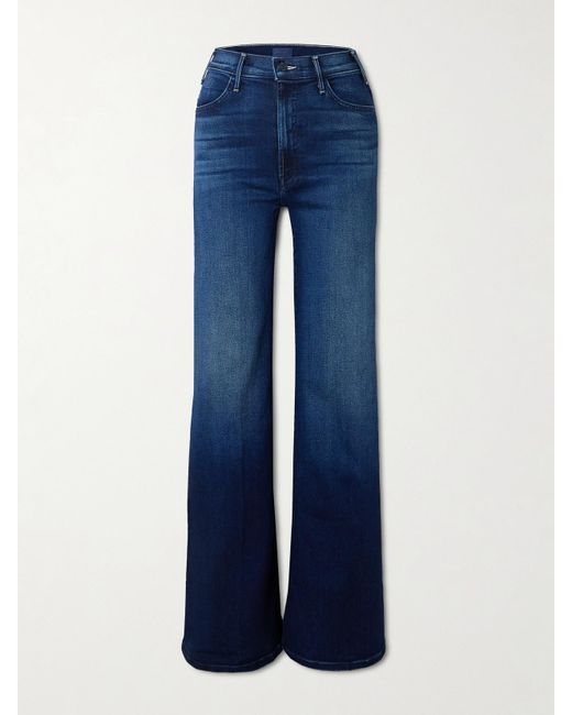 Mother Blue The Hustler Roller Sneak Hoch Sitzende Jeans Mit Weitem Bein