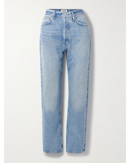 Agolde Blue '90S Pinch Waist High-Rise Straight-Leg Organic Jeans