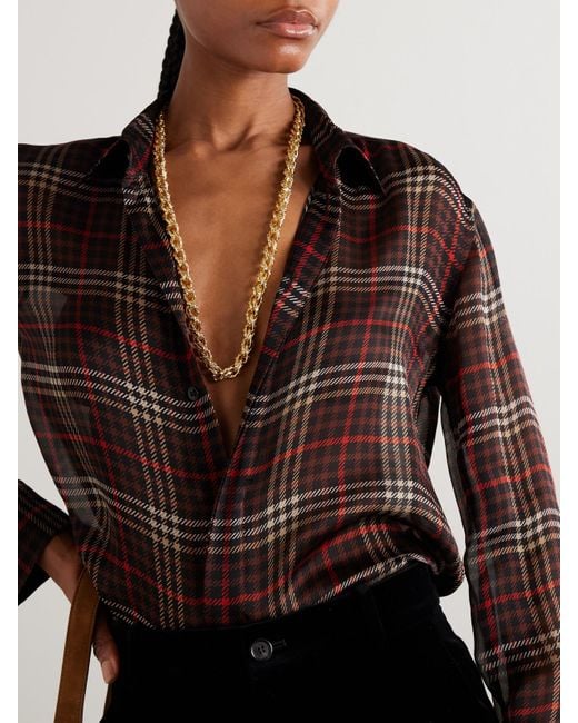 Saint Laurent Metallic Hammered-Tone Necklace