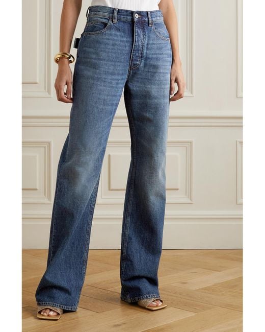 Bottega Veneta Blue High-Rise Straight-Leg Jeans