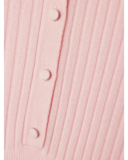 arch4 Pink Skylark Ribbed Organic Cashmere Midi Dress
