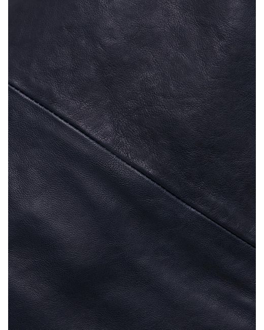 Khaite Blue Loxley Leather Maxi Skirt