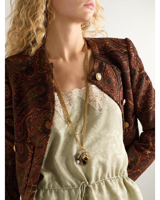 Chloé White And-Tone, Crystal And Faux Pearl Necklace