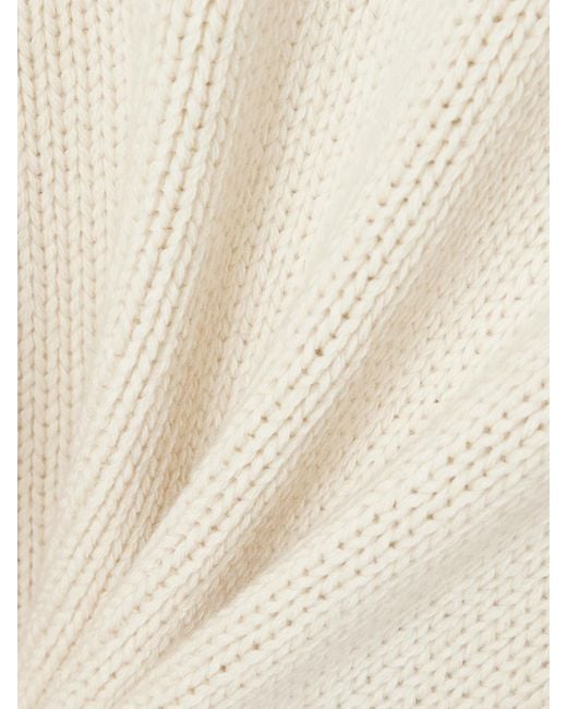 Another Tomorrow Natural Oversized Ribbed Recycled Cashmere And Wool-Blend Sweater