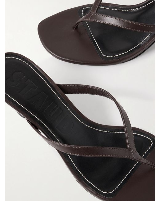 Staud Natural Freja Leather Sandals