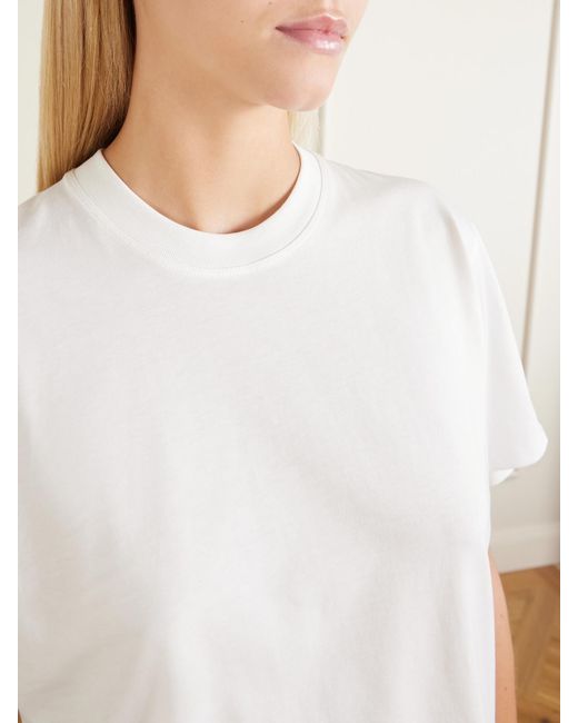 Loulou de Saison White Telanto Supima Cotton-Jersey T-Shirt
