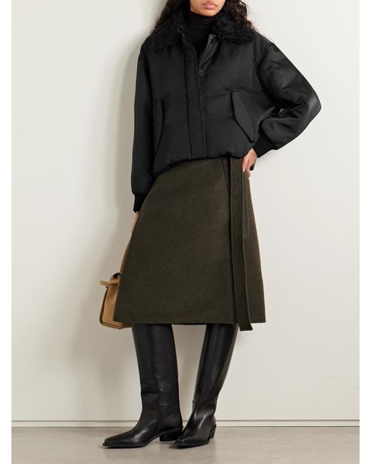 Proenza Schouler Black Vadra Mohair And Cotton-Blend Fleece-Trimmed Padded Recycled-Twill Jacket