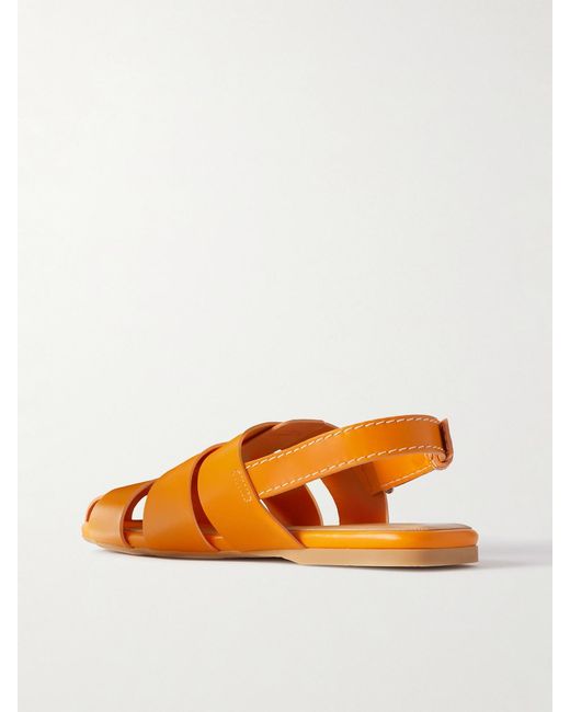J.W. Anderson Orange Fisherman Embossed Leather Sandals