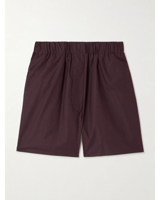 Frankie Shop Purple Lui Cotton-Poplin Shorts