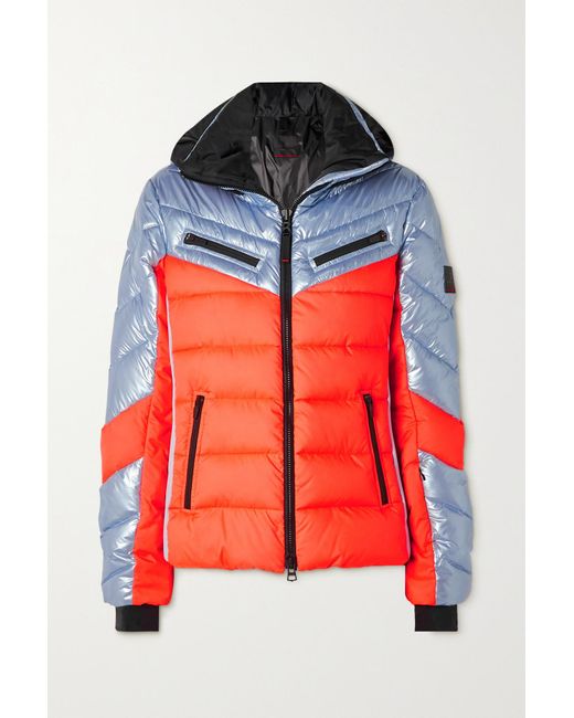 Bogner Fire + Ice Farina3 Hooded Quilted Two-tone Metallic Ski Jacket ...