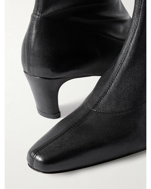 Staud Black Wally Sock Leather Ankle Boots