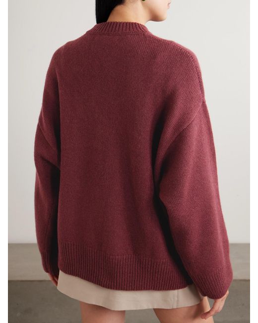 The Elder Statesman Red Pali Cashmere Sweater