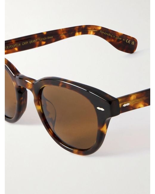 Oliver Peoples Brown Cary Grant Sonnenbrille Mit Rundem Rahmen Aus Azetat