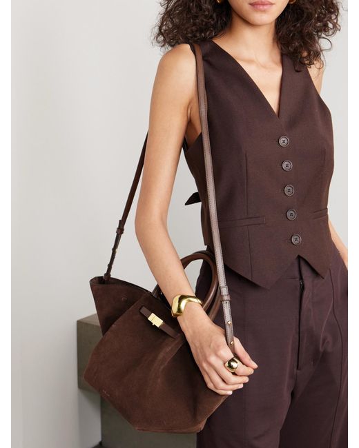 Sac À Main En Daim À Finitions En Cuir New York Midi DeMellier London en coloris Brown